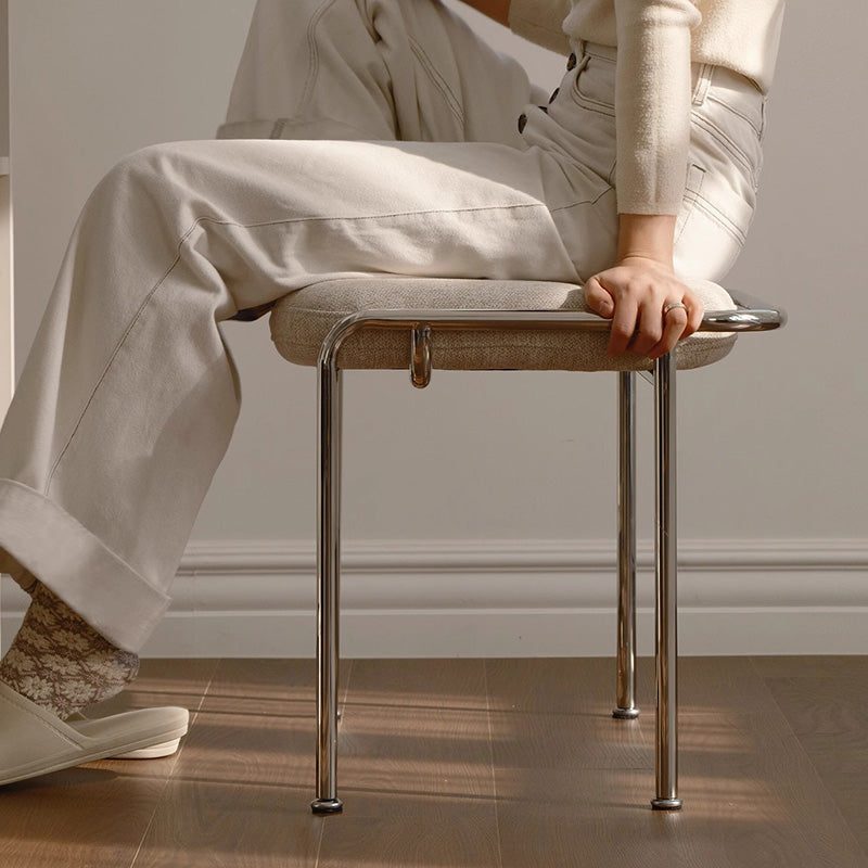 Contemporary Stainless Steel Vanity Stool