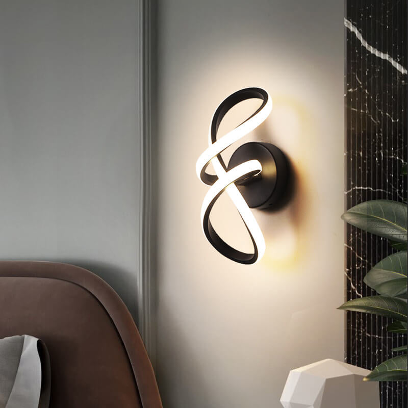 Nordic Twisted Line Shape Aluminum LED Wall Sconce Lamp