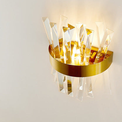 Light Luxury Crystal Strip Design 2-Light Wall Sconce Lamp