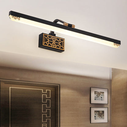 Chinese Iron Bar Rotating LED Mirror Front Wall Sconce Lamp