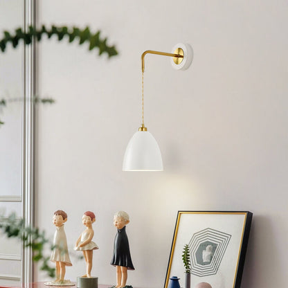 Minimalist Pure Black White Iron 1-Light Wall Sconce Lamp