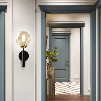 Simple Light Luxury Glass Sphere 1-Light Wall Sconce Lamp