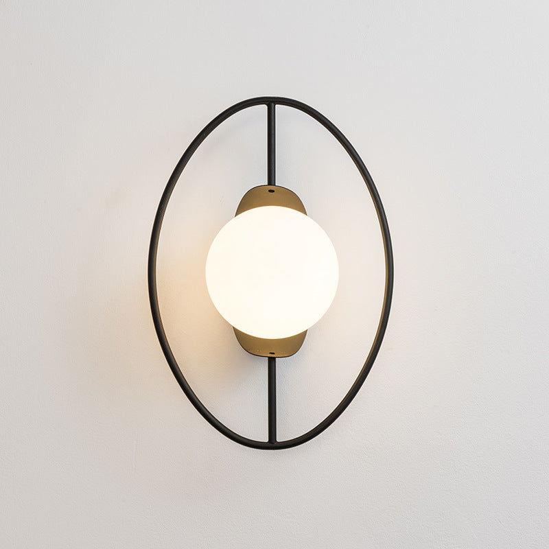 Nordic Iron Glass Oval Ball 1-Light Wall Sconce Lamp