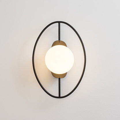 Nordic Iron Glass Oval Ball 1-Light Wall Sconce Lamp