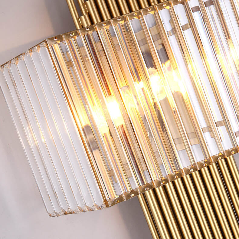 Light Luxury Crystal Square Strip 2-Light Wall Sconce Lamp