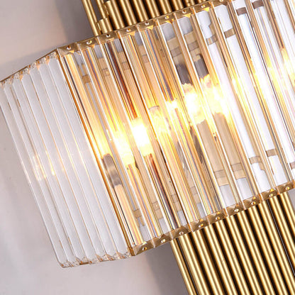 Light Luxury Crystal Square Strip 2-Light Wall Sconce Lamp