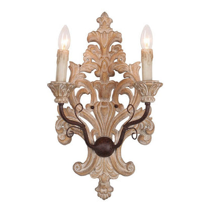 Rural Iron Double Head Candelabra 2-Light Wall Sconce Lamp