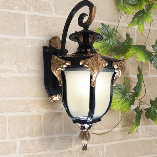 Lantern Glass Outdoor Waterproof 1-Light Wall Sconce Lamp