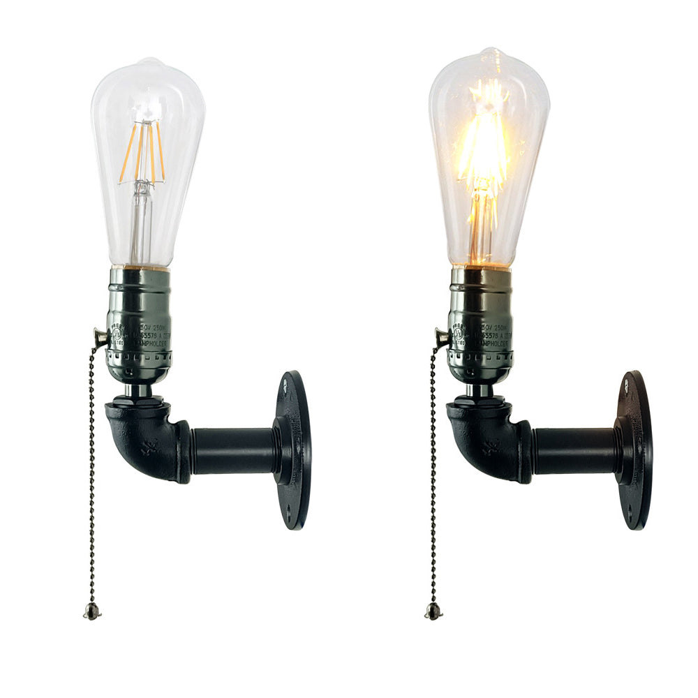 Industrial Iron Aluminum Plumbing 1-Light Wall Sconce Lamp