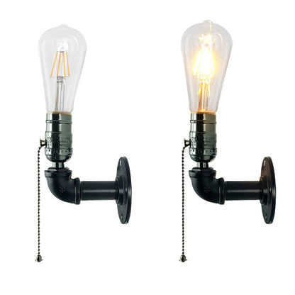 Industrial Iron Aluminum Plumbing 1-Light Wall Sconce Lamp