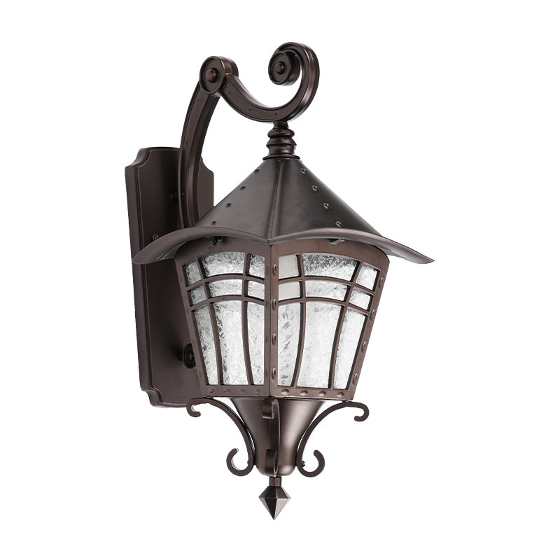 Waterproof Glass Cone Cylinder 1-Light Wall Sconce Lamp