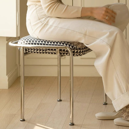 Contemporary Stainless Steel Vanity Stool