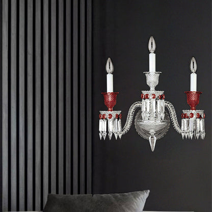 Cylinder Arrow Crystal Glass 2/3 Light Wall Sconce Lamp