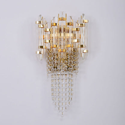 Luxury Crystal Tassel Gold 2/3 Light Wall Sconce Lamp