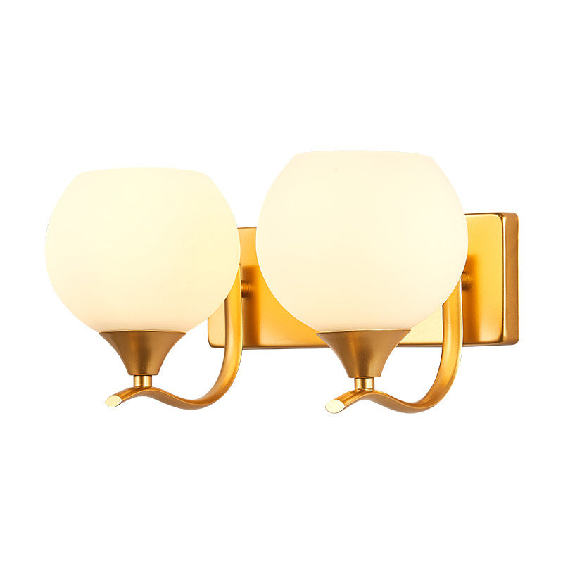 Simplicity Iron Glass Ball 1/2 Light Wall Sconce Lamp