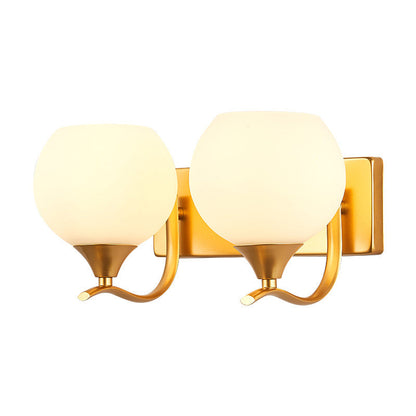 Simplicity Iron Glass Ball 1/2 Light Wall Sconce Lamp