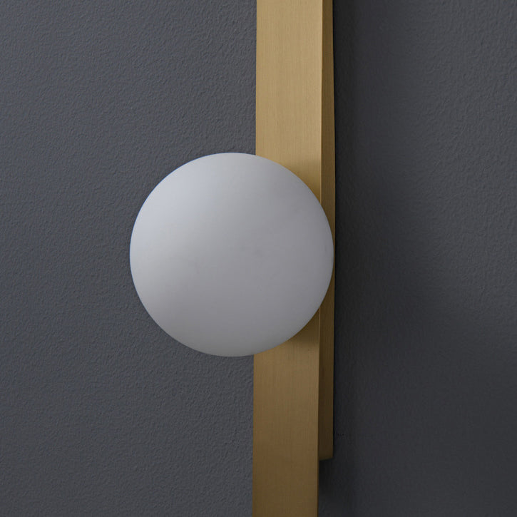 Strip Round Ball Brass Glass LED Wall Sconce Lamp