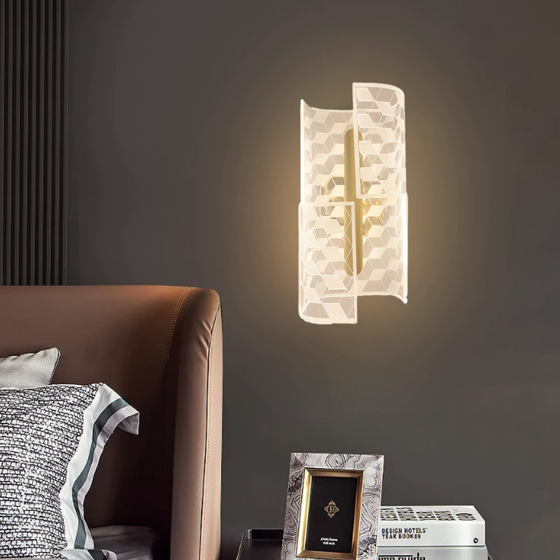 Iron Column Cut Lozenge Line LED Wall Sconce Lamp