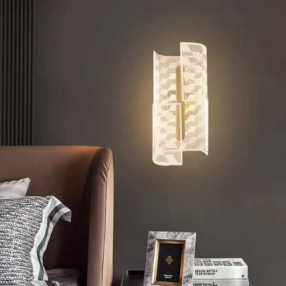 Iron Column Cut Lozenge Line LED Wall Sconce Lamp