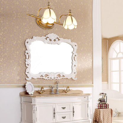 Light Iron Copper Glass LED Vanity Light Wall Sconce Lamp