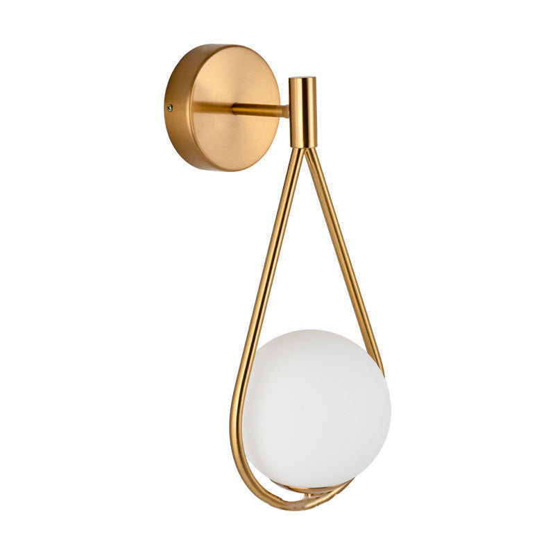 Scandinavian Glass Ball Oval Ring 1-Light Wall Sconce Lamp