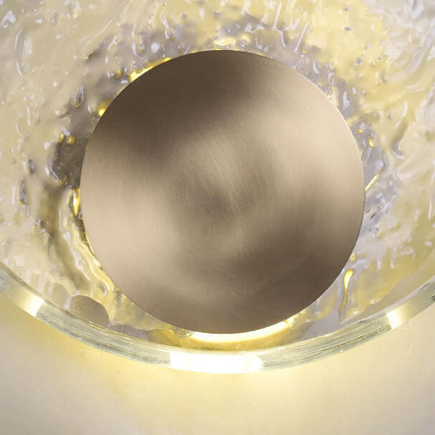 Modern Luxury Round Glass Copper LED Wall Sconce Lamp