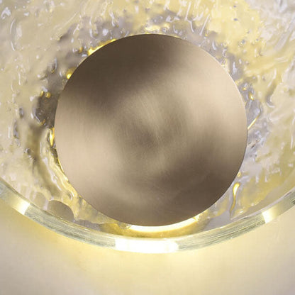 Modern Luxury Round Glass Copper LED Wall Sconce Lamp