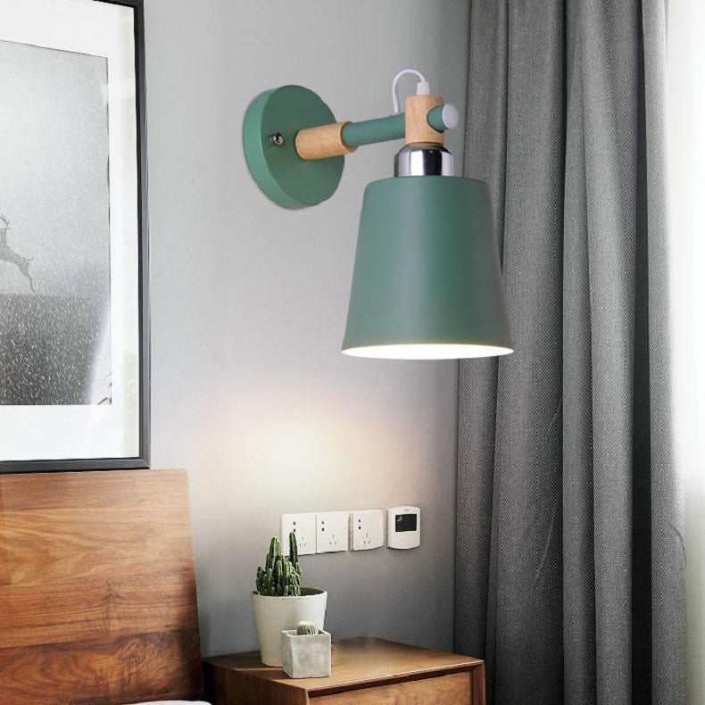 Scandinavian Wooden Iron 1-Light Wall Sconce Lamp