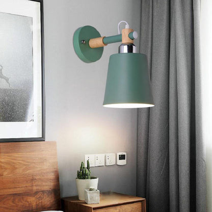 Scandinavian Wooden Iron 1-Light Wall Sconce Lamp