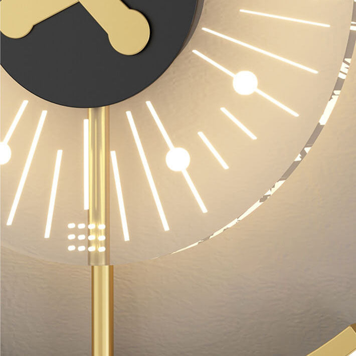 Creative Gold Finish Frame Clock Shape LED Wall Sconce Lamp