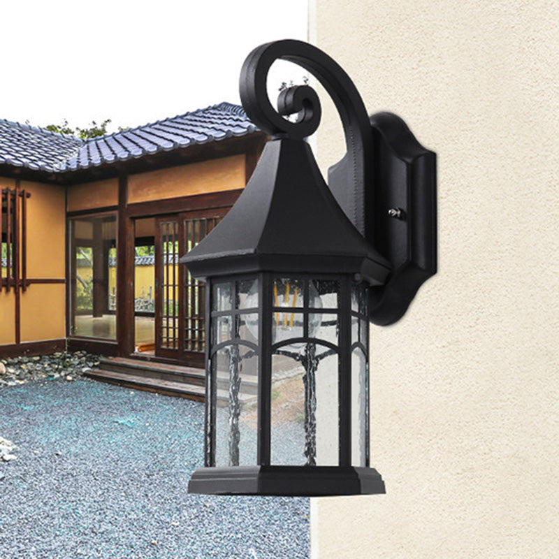 Waterproof Glass Conical Prism 1-Light Wall Sconce Lamp