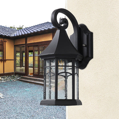 Waterproof Glass Conical Prism 1-Light Wall Sconce Lamp
