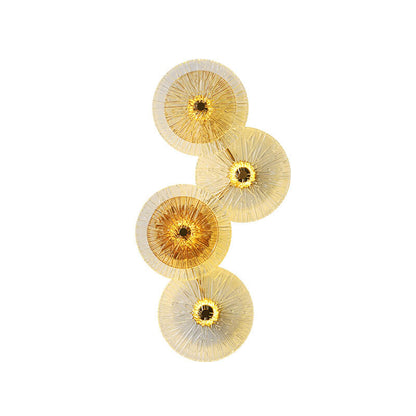 Light Glass Lotus Leaf Shape Iron LED Wall Sconce Lamp