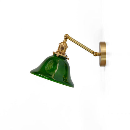 Traditional Round Glass Brass 1-Light Wall Sconce Lamp