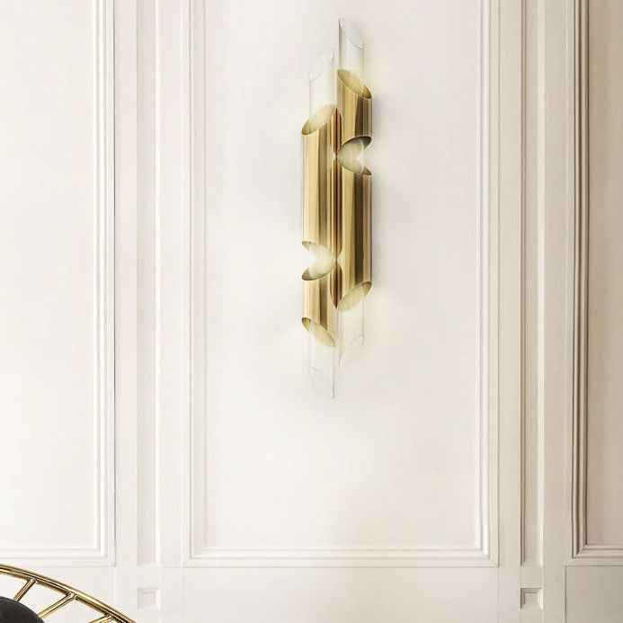 Luxury Long Tube Stainless Steel 2/4 Light Wall Sconce Lamp