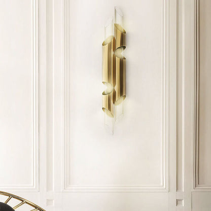 Luxury Long Tube Stainless Steel 2/4 Light Wall Sconce Lamp