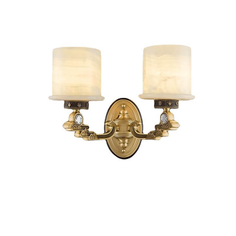 European Light Copper Jade 1/2-Light Wall Sconce Lamp