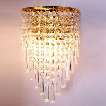 Modern Luxury Crystal Tassel 2-Light Wall Sconce Lamp