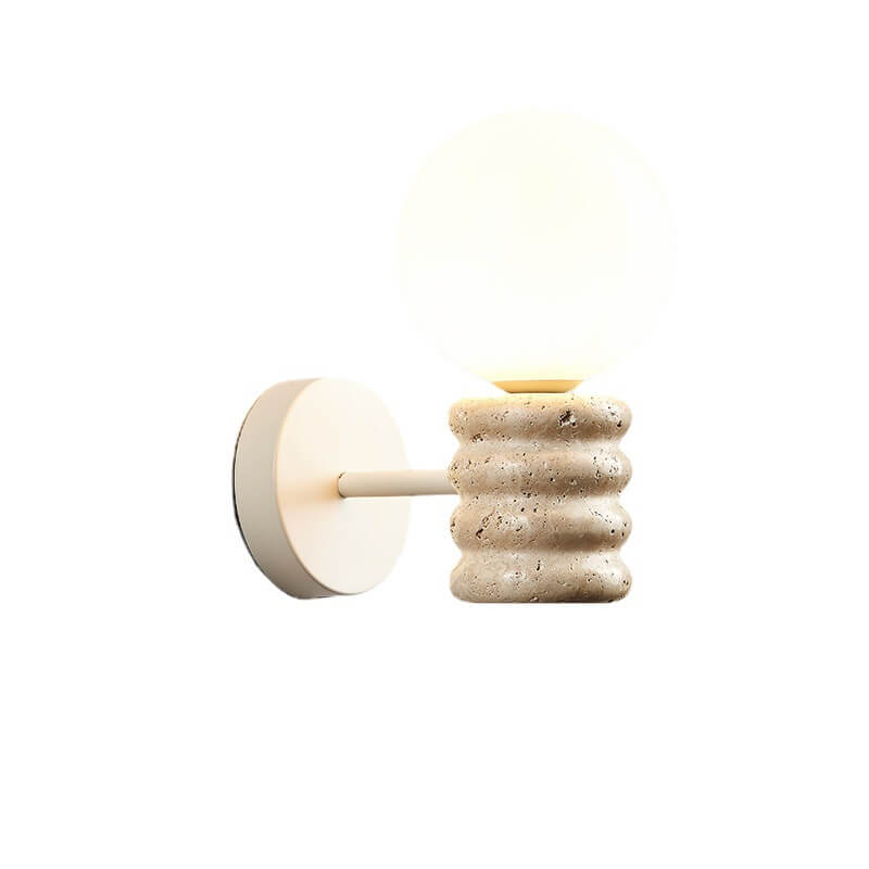 Cream Style Creative Glass Sphere 1-Light Wall Sconce Lamp