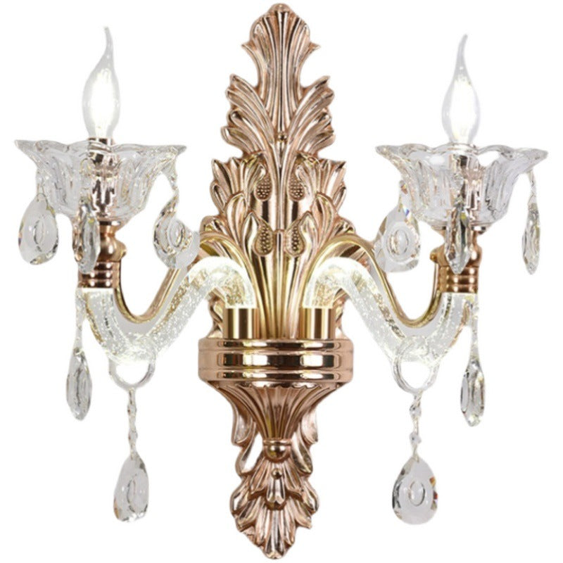 Crystal Flower Candlestick 1/2-Light Wall Sconce Lamp