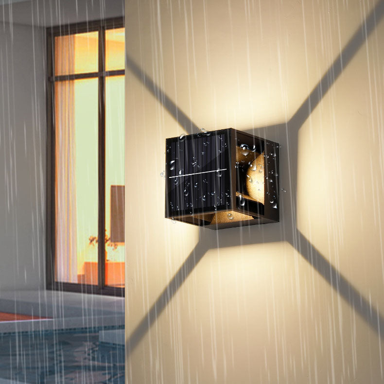 Solar Square Striped Aluminum LED Wall Sconce Lamp