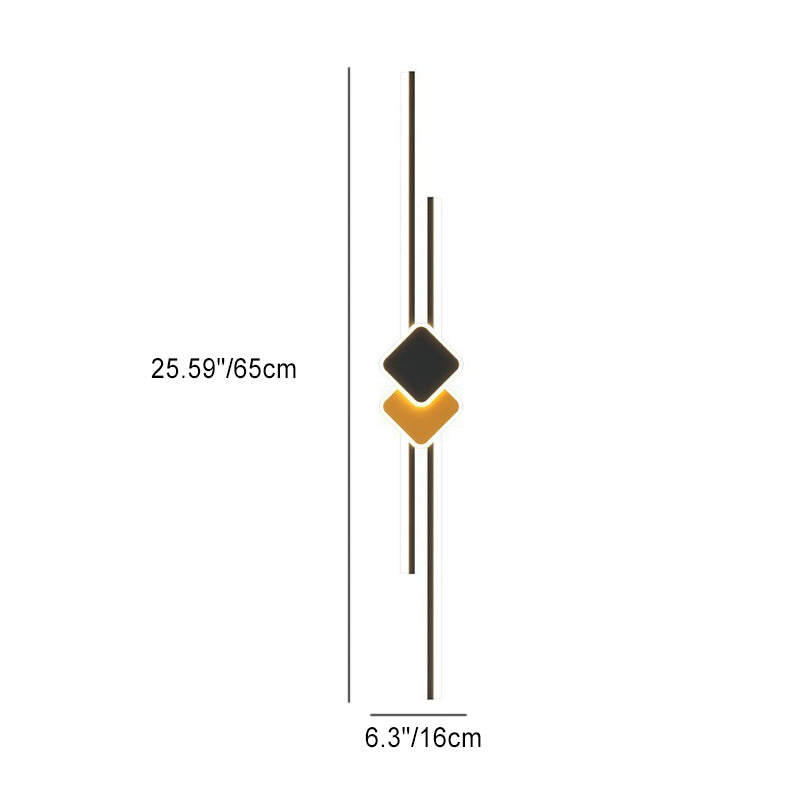 Long Rhombus Iron Aluminum Acrylic LED Wall Sconce Lamp