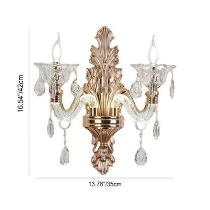 Crystal Flower Candlestick 1/2-Light Wall Sconce Lamp
