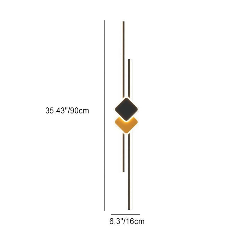 Long Rhombus Iron Aluminum Acrylic LED Wall Sconce Lamp