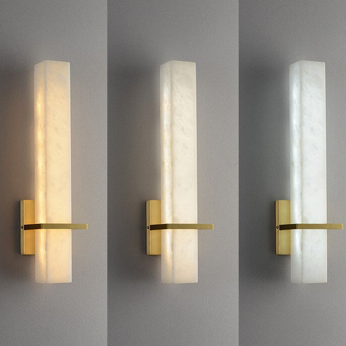 Light Full Copper Rectangular Lucite LED Wall Sconce Lamp