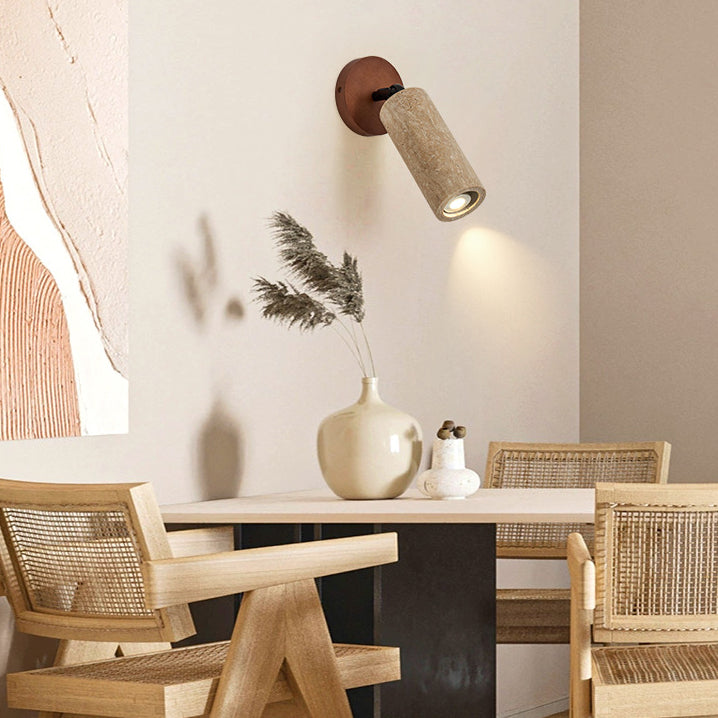 Japanese Cylindrical Spotlight 1-Light Wall Sconce Lamp