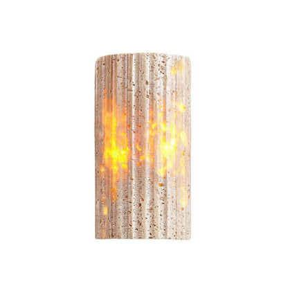 Japanese Travertine Half-Cylinder LED Wall Sconce Lamp