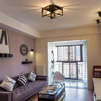 Contemporary 2-Light Iron Ceiling Light