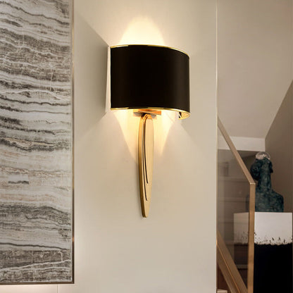 Fabric Mirror Stainless Steel 1-Light Wall Sconce Lamp