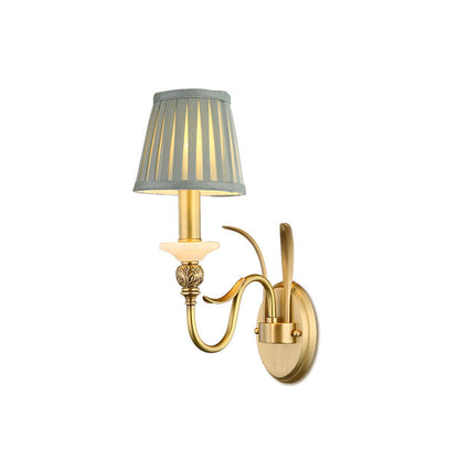 French Cone Copper Curved Arm 1//2 Light Wall Sconce Lamp